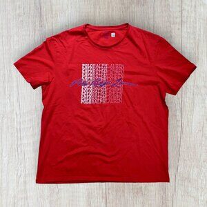 POLO Ralph Lauren Crewneck Red Logo Cotton Graphic T-shirt Mens Size XL
